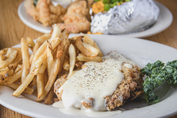 crispy chicken, dip, french fries